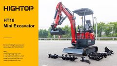 The HT18 compact excavator can be optionally equipped with a closed cab